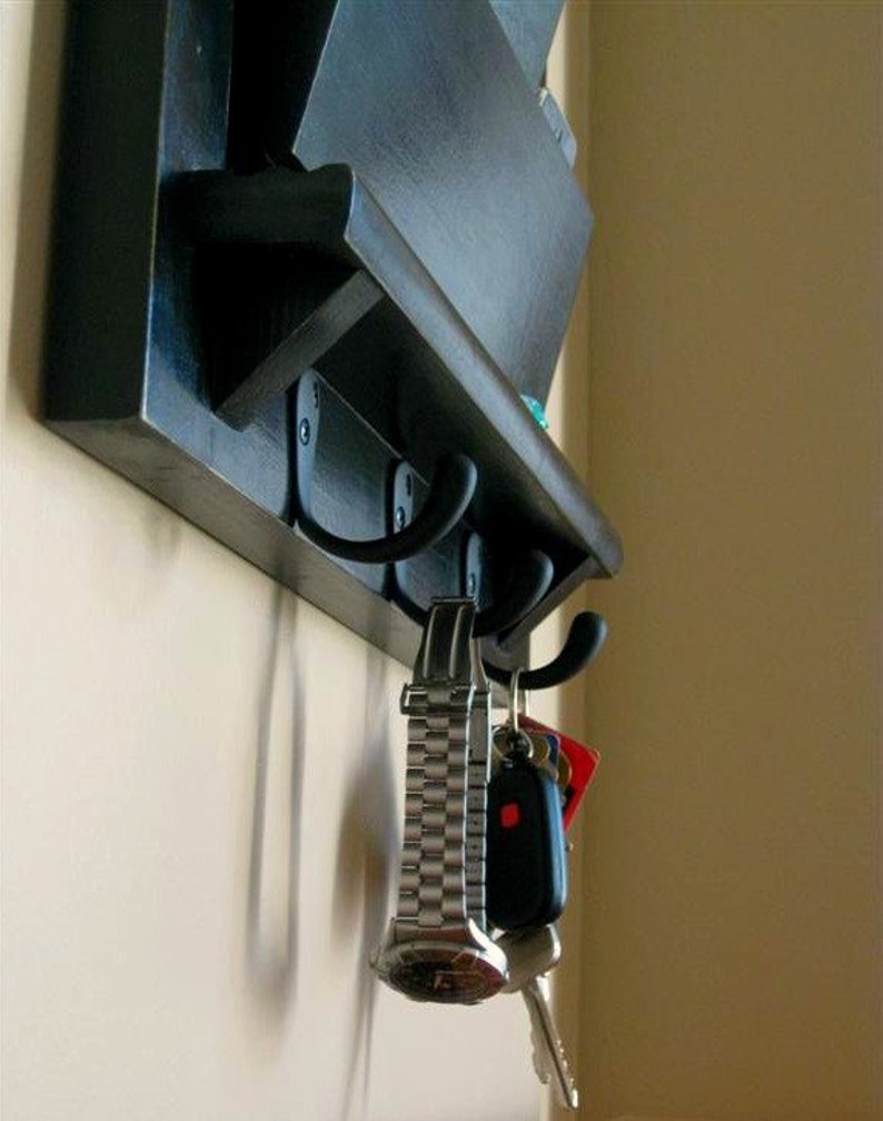 Wall Mail Organizer Furniture Wood Framed Cork Bulletin Board image 3