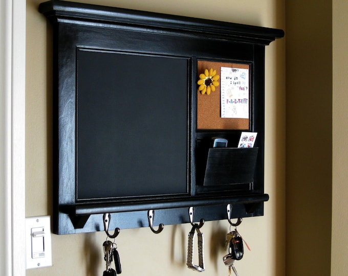 Wood Wall Organizer, Dry Erase Board, Board, Mail Organizer