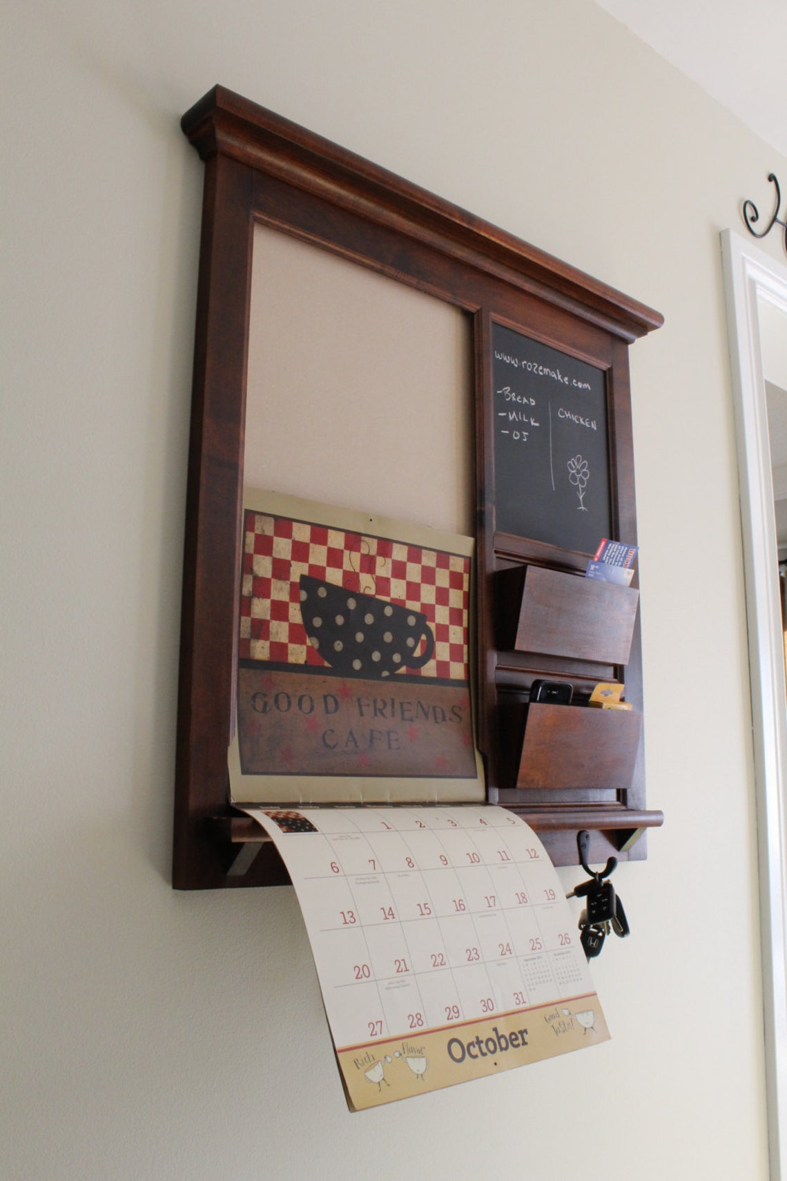 Wall Organizer Family Calendar Wall Calendar Frame Maple Etsy Wall Organizer Family Calendar Wall Calendar Frame Maple Etsy