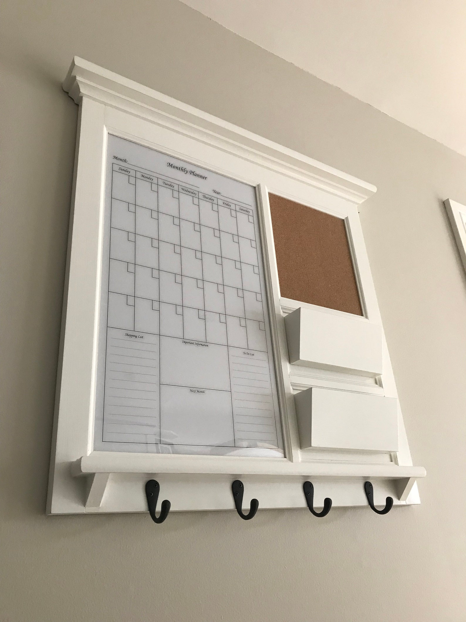 Dry Erase Calendar Bulletin Board or Chalkboard With Double Etsy