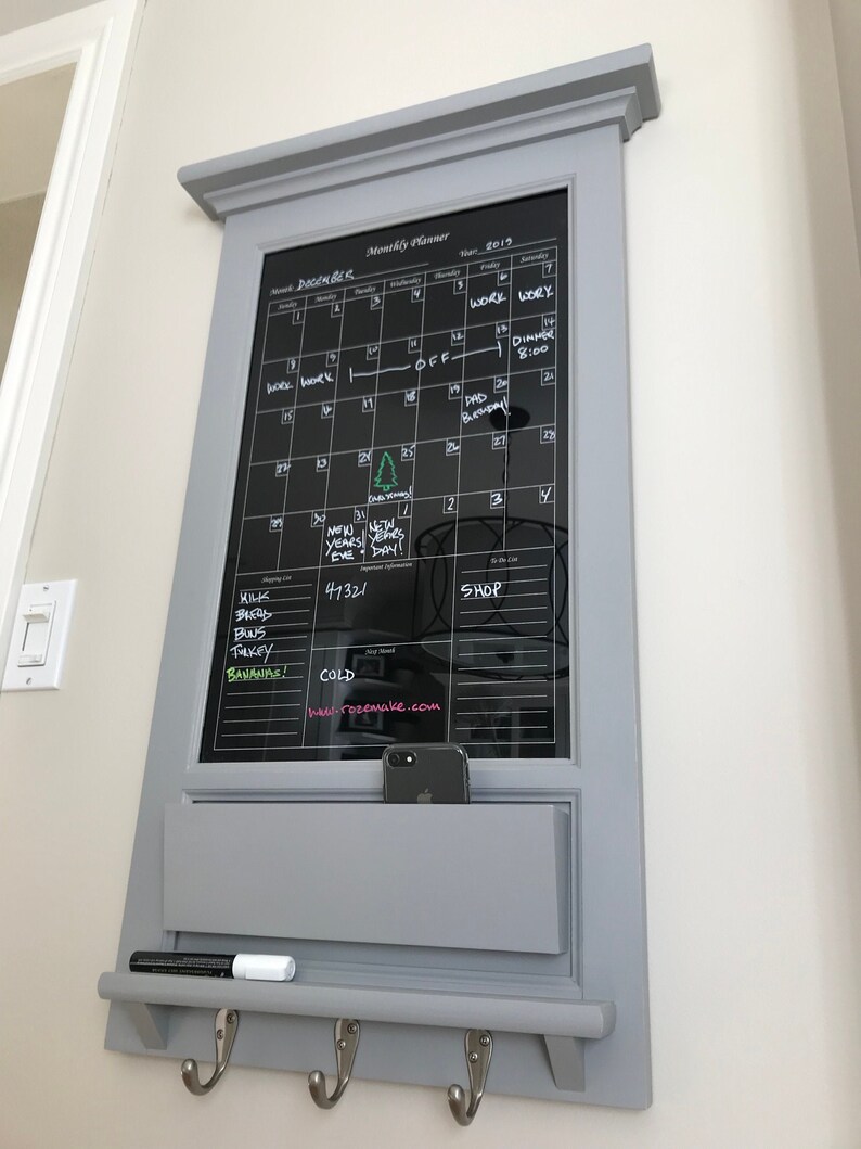 Kitchen Menu Planner Dry Erase Calendar Mail Organizer and Etsy