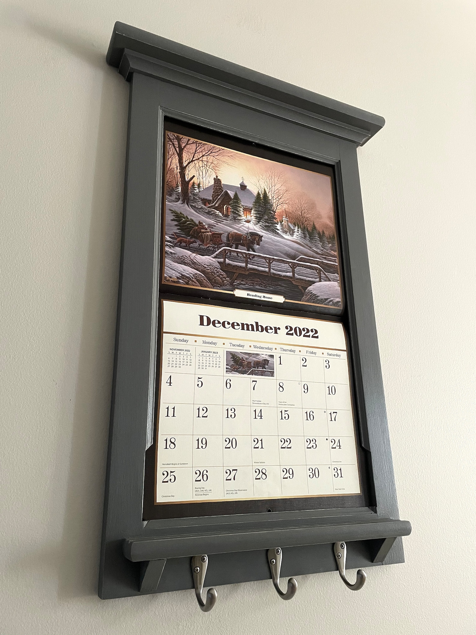LANG Calendar Frame Family Organizer Storage Shelf • Home Decor ...