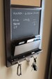 Tall Wall Chalk Board Cork Bulletin Board with Mail Organizer Storage, and Hooks.  Home Decor Family Organizer Planner Command Center 
