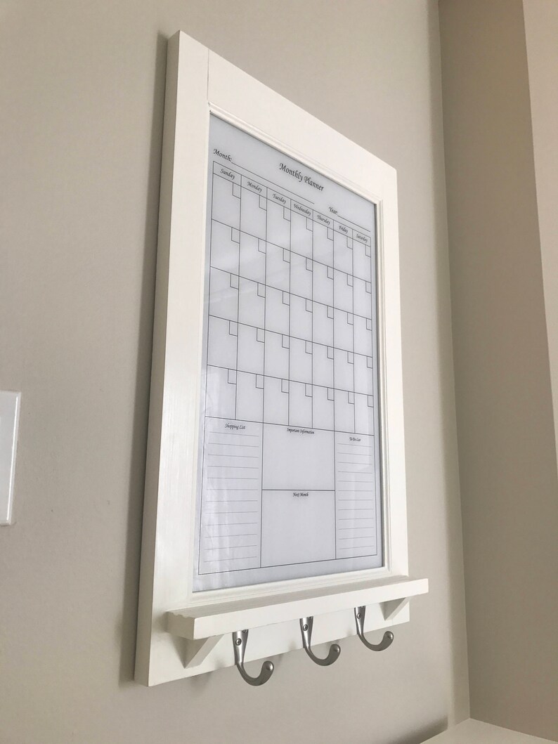 Dry Erase Calendar Modern Style Framed Planner for Family or Etsy Canada