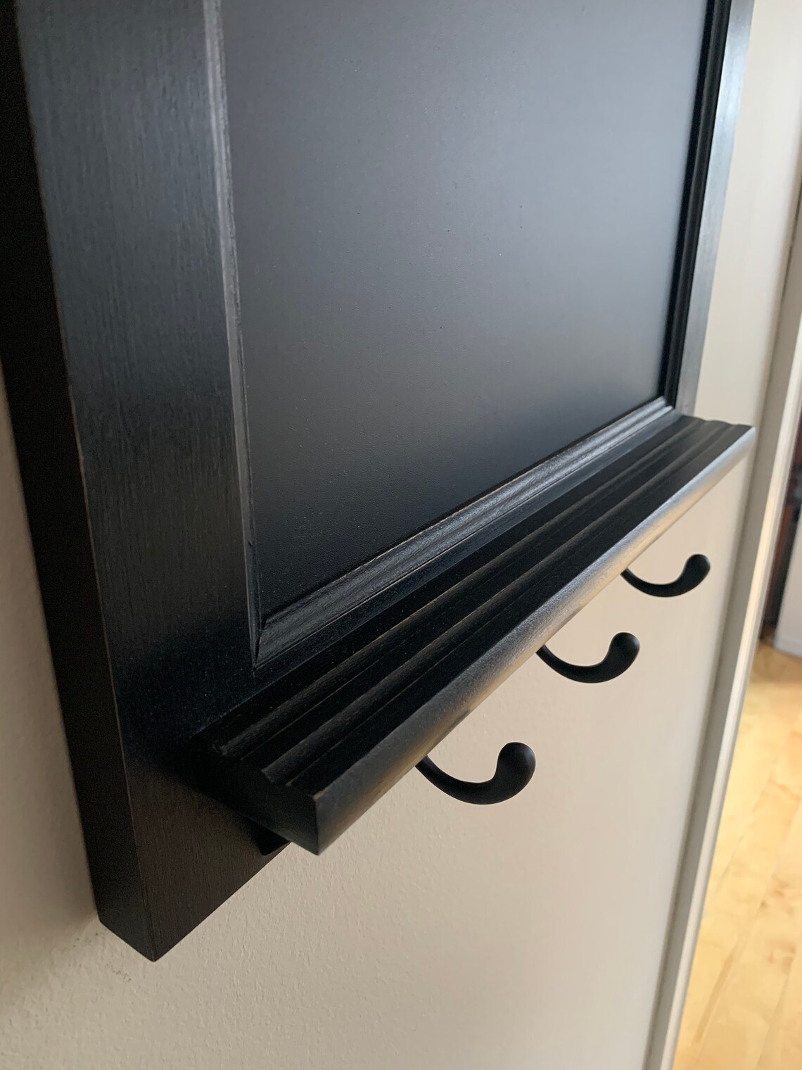 Chalkboard Organizer with Shelf Wood Framed Furniture Key | Etsy