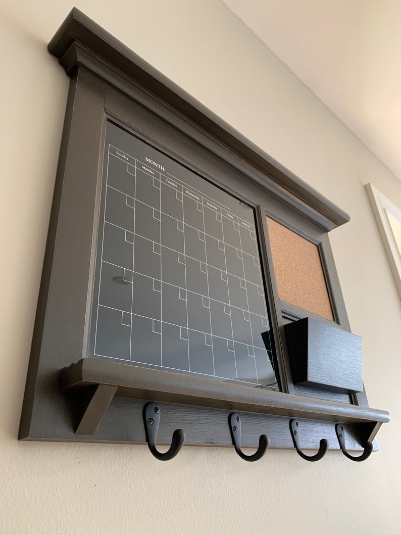 Black Dry Erase Calendar and Bulletin Board Custom Kitchen Etsy Canada