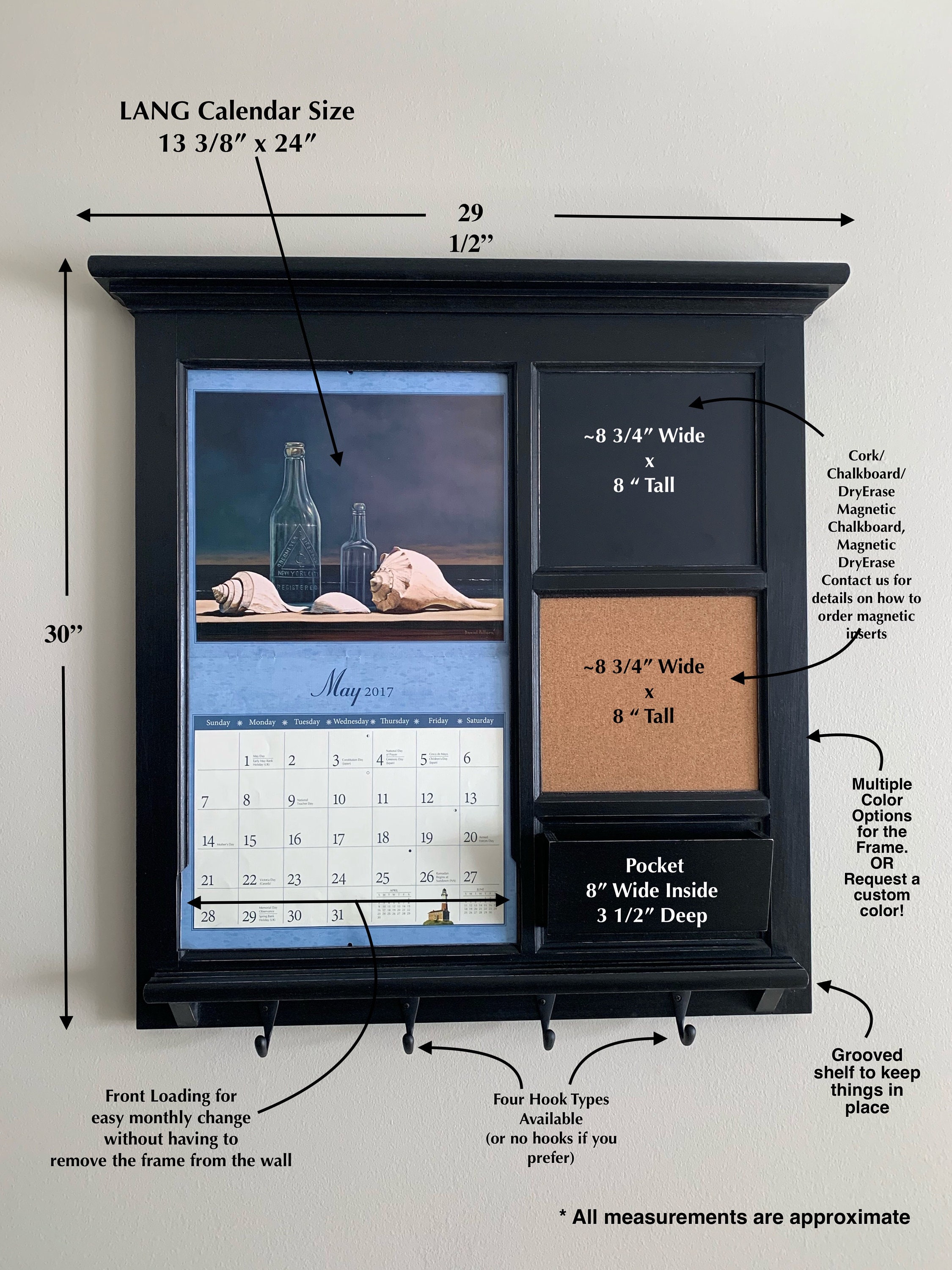Home Decor Wall LANG Calendar Front Loading Mail Organizer Family ...