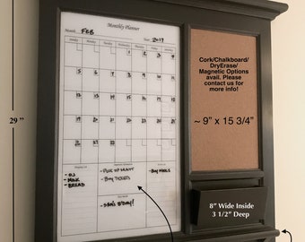 Dry Erase Calendar, Liquid Chalk Marker Calendar, Kitchen Notes & Calendar,  White Calendar, Aqua, Message Board, Office Calendar, Dorm Room 
