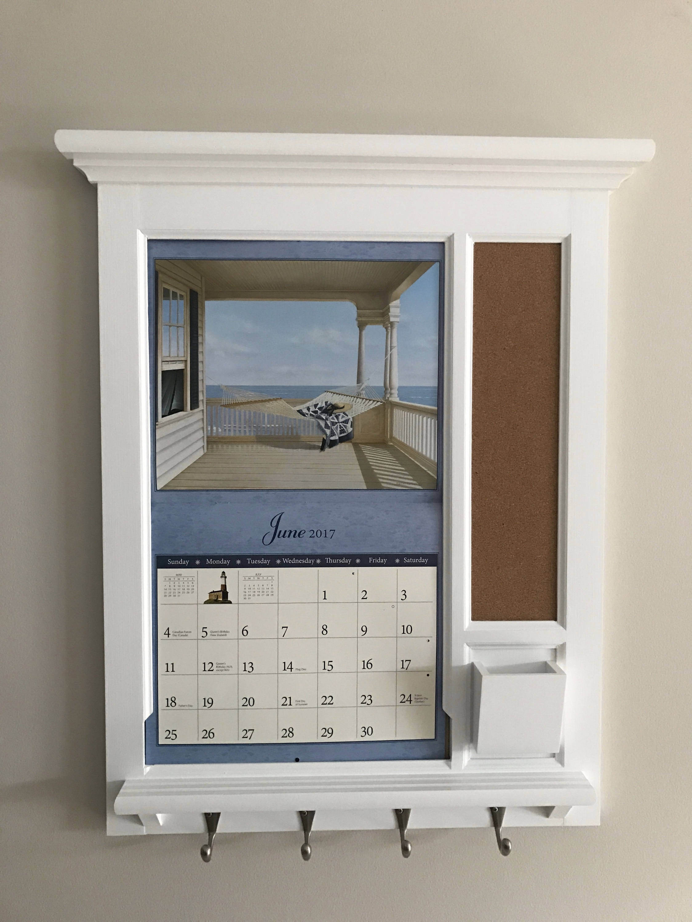 Mid sized Wall Calendar Frame Front Loading Home Decor Framed Etsy