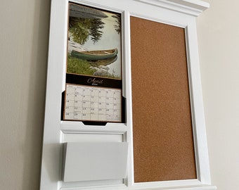 Calendar Holder for small LANG Calendar Frame Home Decor Mail Organizer pocket with Shelf,  Bulletin Board, Cork or Chalkboard