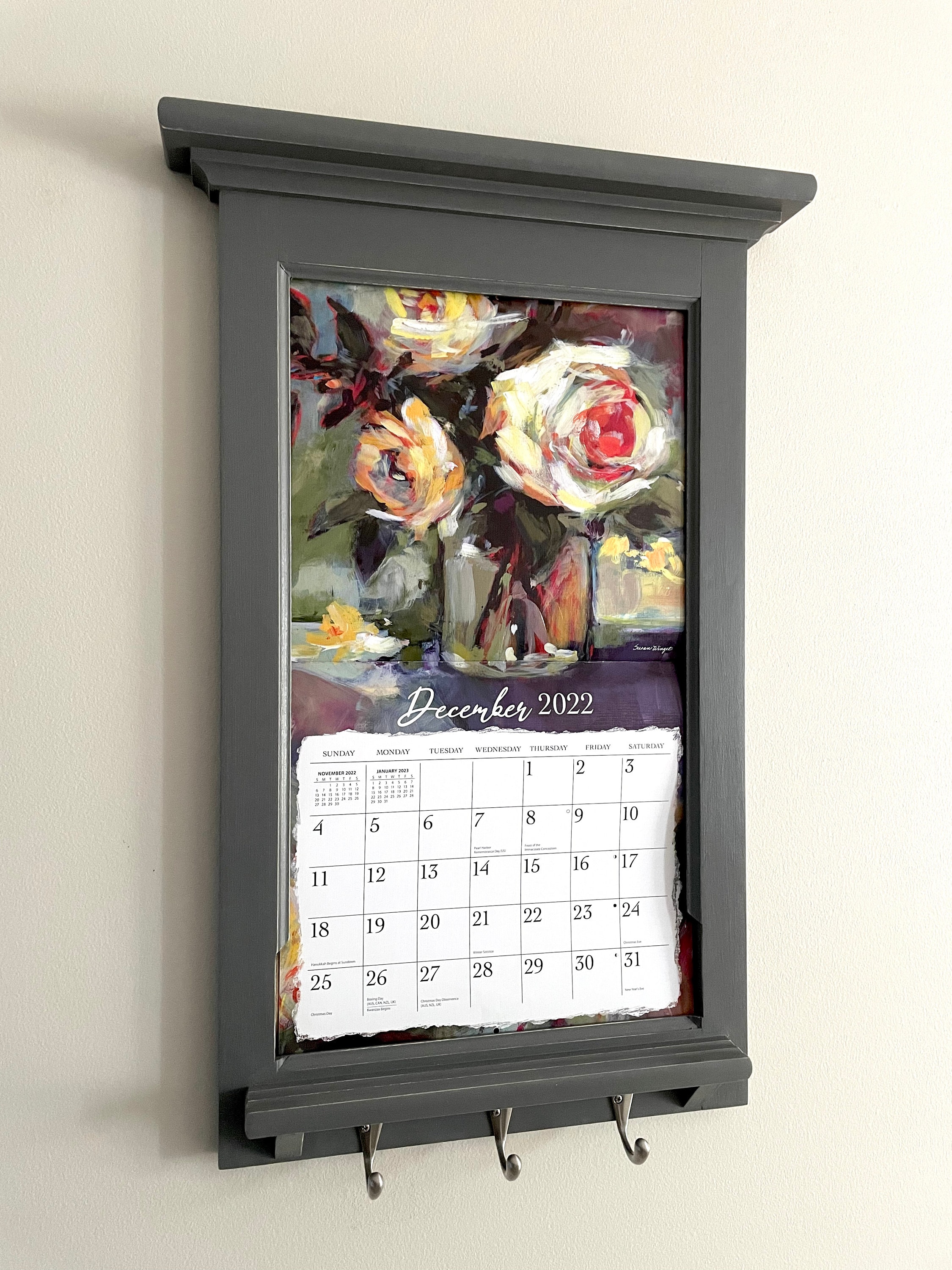 LANG Calendar Frame Family Organizer Command Center Storage Shelf and ...