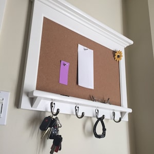 Cork Board Bulletin Board Organizer Shelf Wood Framed | Etsy