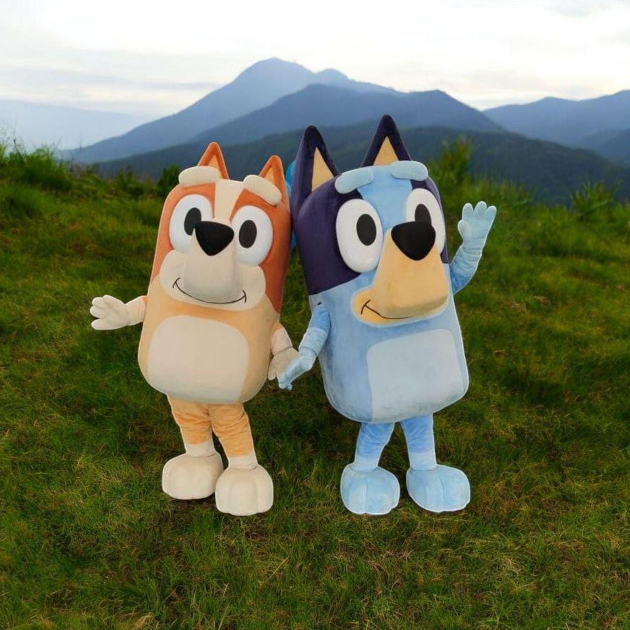 Blue & Orange Dog Mascot Costume