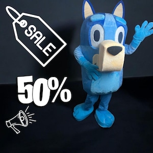 Blue Dog Mascot Costume: Life-Size Puppy Suit for Parties & Cosplay