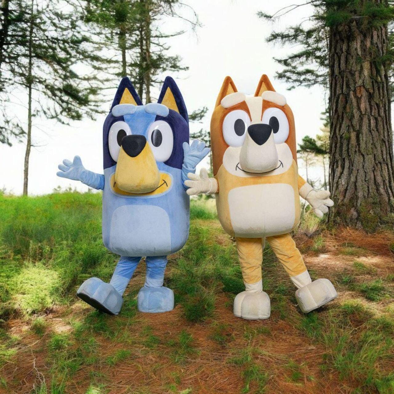 Blue & Orange Dog Mascot Costume