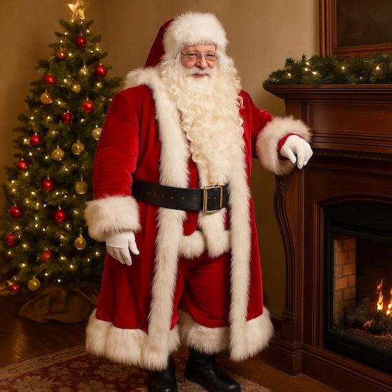 Handmade Velvet Santa Suit: Custom VIP Christmas Costume