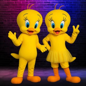 Yellow Duck Mascot Costume: Plush Foam Character Suit for Events
