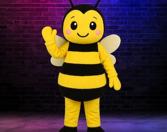 Plush Bee Mascot Costume: Foam Character Outfit for Parties & Festivals