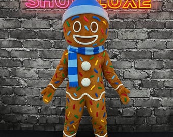 Gingerbread Mascot Costume: Plush Holiday Party Suit
