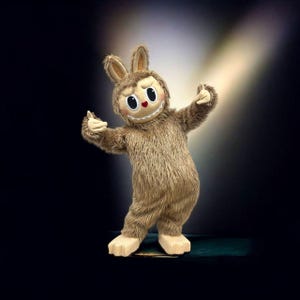 Disfraz de mascota Labubu para adultos: disfraz peludo para eventos, fiestas y cosplay. Disponible en varios colores.