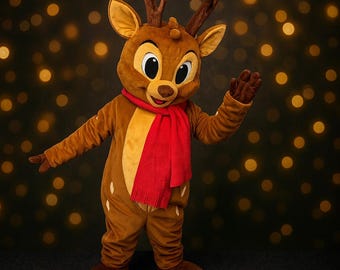 Christmas Reindeer Mascot Costume – Plush Holiday Deer Suit