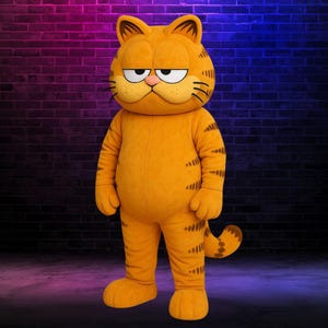 Orange Lazy Cat Mascot Costume  Full Body Plush Suit for Birthday Parties, Events, Parades, Cosplay  Handmade Character Costume