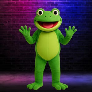 Strój maskotki żaby – cały zielony pluszowy kostium – ręcznie robiony zabawny strój żaby dla dorosłych – cosplay, impreza, karnawał, kostium na wydarzenie