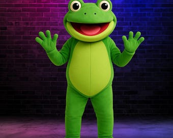 Handmade Plush Frog Mascot Costume: Full Body Suit for Cosplay & Events