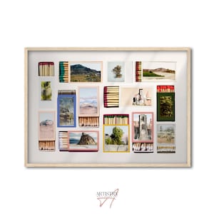 Vintage Matchbook Print • Retro Coquette Wall Art • Vintage Landscape Matches Poster • Aesthetic Trendy Wall Decor • Bedroom Wall Poster