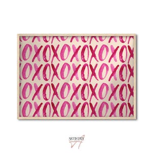 Pink XOXO Lipstick Wall Art • Retro & XO Quote • Monochrome Wall Art • Modern Wall Art • Typography Poster • Vintage Art • Above Bed Print