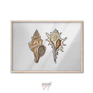 Minimalist Seashells Print • Trendy Coastal Wall Art • Beach Prints • Summer Wall Art • Dorm Room Decor • Vintage Coastal Wall Art