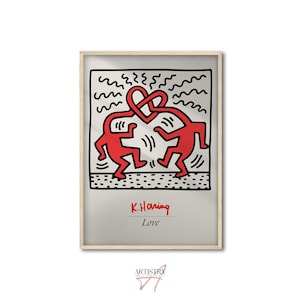 Love Heart Print • Red and Black Wall Art • Trendy Aesthetic Home Decor • Cute Heart Framed Print for Bedroom • Valentine&#39;s Day Gift