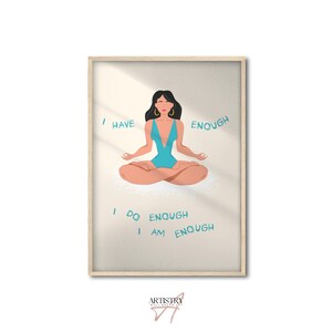Meditation Art Print • Mindfulness Poster • Positive Affirmations Wall Decor • Yoga Room Wall Poster • Motivational Wall Art • Gift for Her
