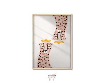 Modern Tiger Wall Art Print • Wild Animal Poter • Preppy Room Wall Art • Maximalist Wall Art • Girls Room Wall Poster • Birthday Gift Idea