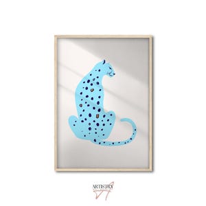 Tiger Wall Art • Blue Wall Art • Preppy Room Decor • Eclectic Prints • Blue Dorm Poster • Trendy Art Print • Aesthetic Wall Art • Gift Idea