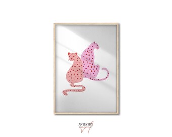 Cheetah Animal Print • Preppy Wall Art • Preppy Dorm Room Decor • Aesthetic Wall Art Prints • Trendy Maximalist Wall Art • Retro Wall Art