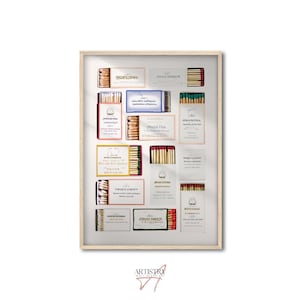Vintage Modern Matchbox Print • Trendy Matches Poster • Retro Matchbook Print • Aesthetic Decor for Apartment • Bedroom Wall Art • Gift Idea