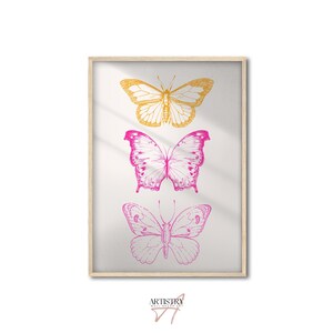 Colorful Butterfly Poster • Butterfly Wall Art • Trendy Wall Art • Preppy Room Decor • Maximalist Art • Boho Wall Art • Girls Room Wall Art