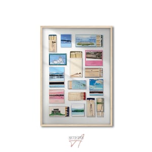 Vintage Matchbox Print • Retro Matchbook Wall Art • Trendy Matches Poster • Aesthetic Room Wall Prints • Apartment Room Wall Art • Gift Idea