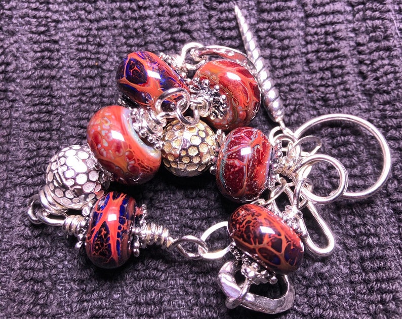 Girliegirlglass handmade lampwork bead and sterling silver beaded bracelet