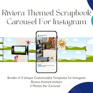 Modelo de álbum de recortes para mídias sociais digitais com tema Riviera
