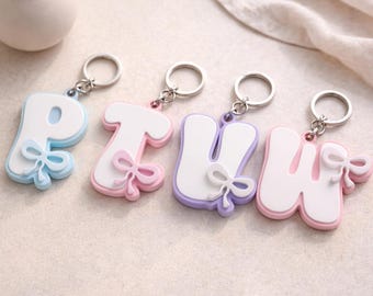 STL-3D-Druckdateien – Alphabet-Schlüsselanhänger mit Schleifenband (A-Z) | Personalisiertes Geschenk mit Initialen