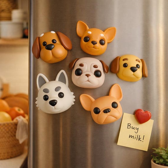 Gift-Ready Pet Puppy Magnets STL File – Multicolor Print, AMS Compatible