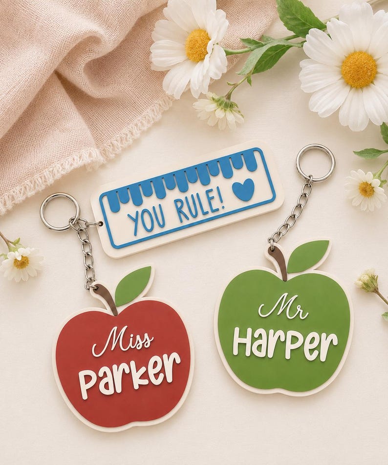 Teacher Name Keychain, 3D printed to order in Wentzville MO