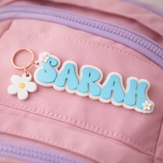 Personalized Flower Name Keychain STL File | No supports 3D Print Design (Digital Download)