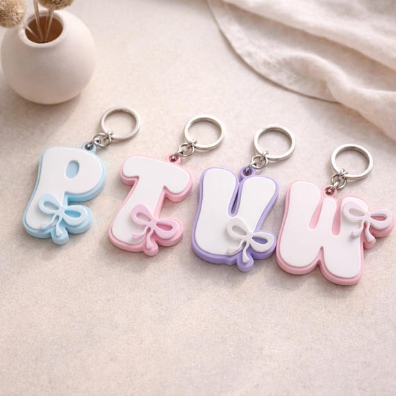 Alphabet Ribbon Keychains STL Bundle | Personalized gift Print Letters A-Z (Digital Download)