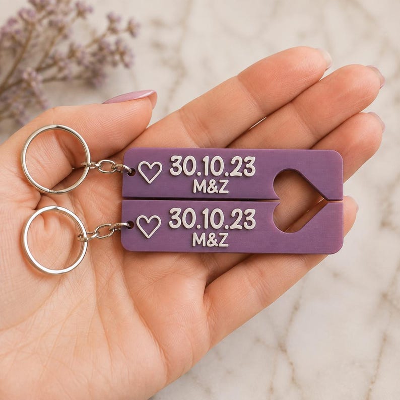 Matching Couple Keychains, 3D printed to order in Wentzville MO