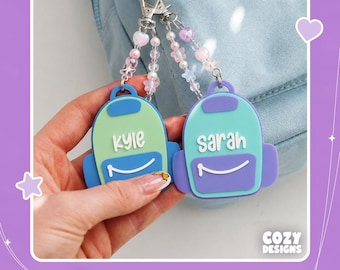 STL & 3MF 3D Druck Dateien – Rucksack Name Schlüsselanhänger | Individueller Schlüsselanhänger für Schulranzen