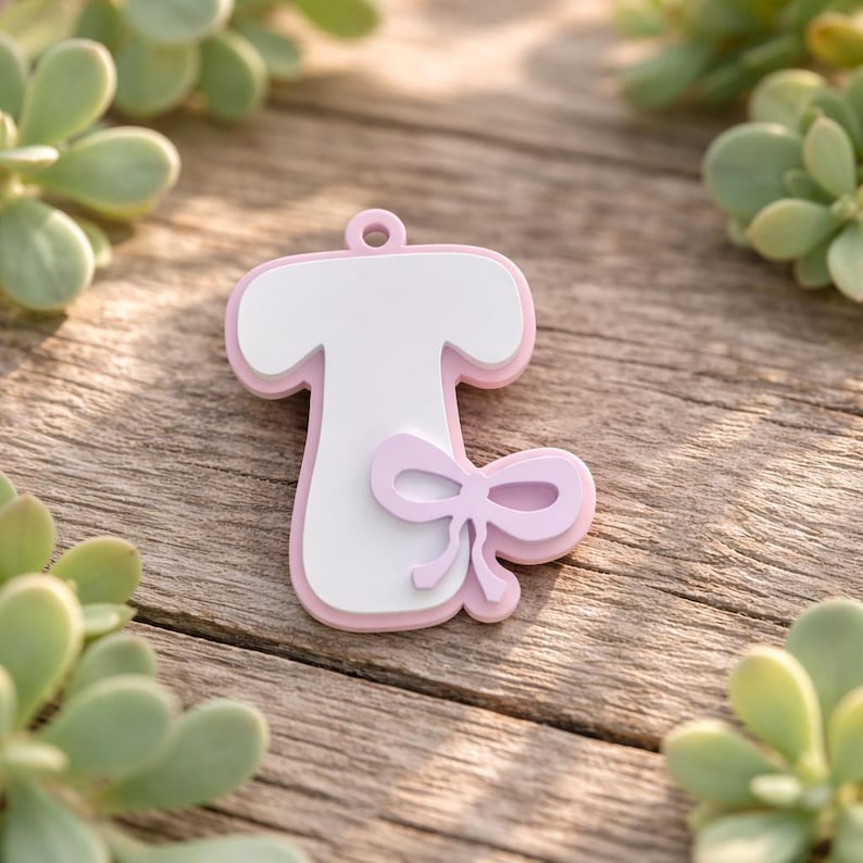 STL 3D Print Files – Alphabet Ribbon Keychains A-Z | Personalized Initial Gift image 4