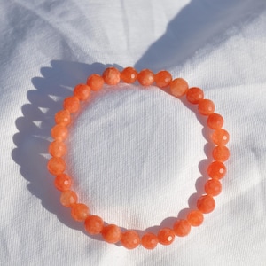 Zinnia Bracelet – 6mm Carnelian Bracelet – Handmade Natural Stone Jewelry for Energy & Confidence – Gift for Her